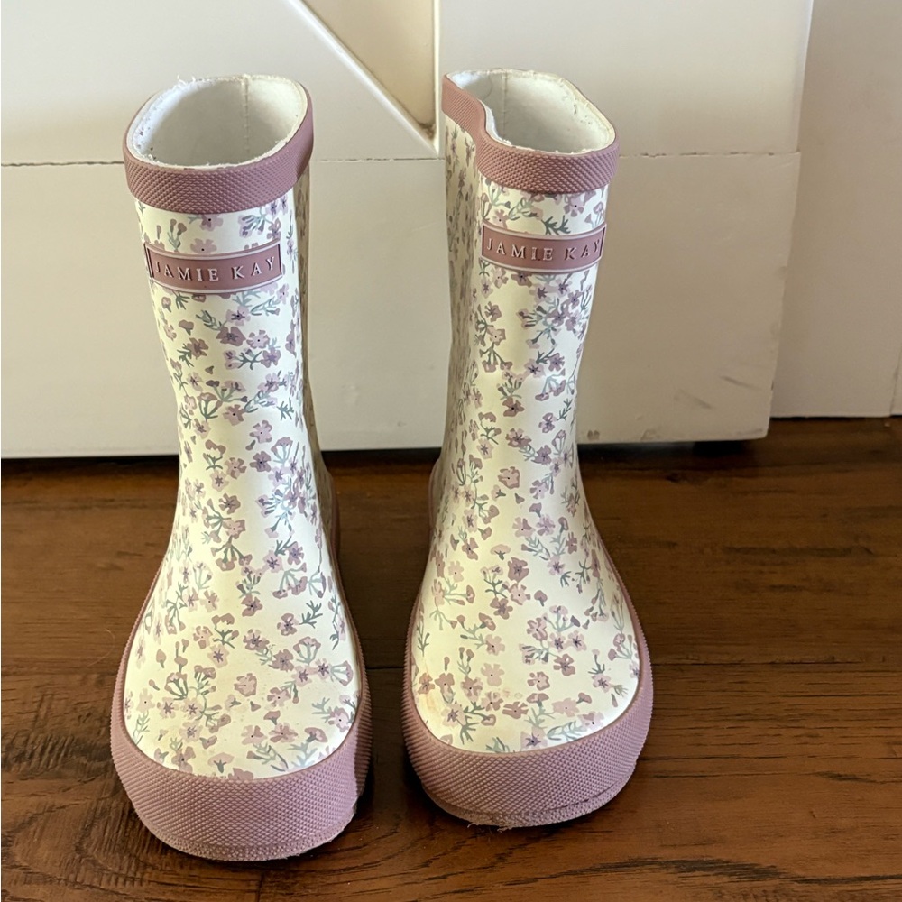 Jamie Kay Kids Floral Boots - Pink and Cream Girls Size 10